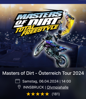 Masters of Dirt (4 Tickets)