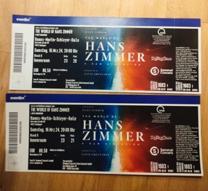 2 Tickets Hans Zimmer Stuttgart