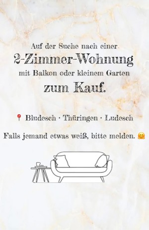 SUCHE - 2 Zimmer Wohnung zum Kauf