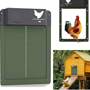 Automatische Hühnerstall Hühnerklappe Türöffner Hühnertür Mit Lichtsensor  Grün Bild 1