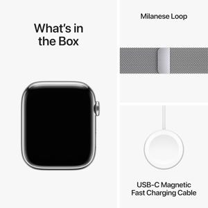Apple Watch Series 9 [GPS + Cellular 45mm] Smartwatch with Silver Stainless Steel Case with Silver M Bild 4