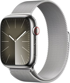 Apple Watch Series 9 [GPS + Cellular 45mm] Smartwatch with Silver Stainless Steel Case with Silver M Bild 5