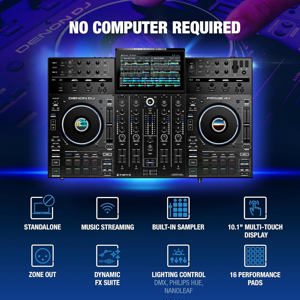 Denon DJ PRIME 4+ Standalone DJ Controller & Mixer with 4 Decks, Wi-Fi Music Streaming, Drop Sampler Bild 6