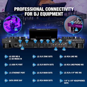 Denon DJ PRIME 4+ Standalone DJ Controller & Mixer with 4 Decks, Wi-Fi Music Streaming, Drop Sampler Bild 4