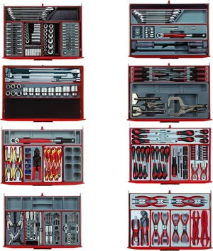 Teng Tools 1001 Piece Mega Master Mixed Hand Tool Kit + 3 Toolbox Storage Cases - TCMM1001N, Silver Bild 7