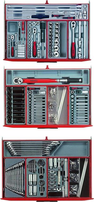Teng Tools 715 Piece Mixed Mega Master Tool Kit + 3 Heavy Duty Toolbox Storage Cases - TCMM715N Bild 3