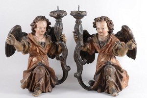 a31u13- Paar Barocke Leuchter Engel Bild 1