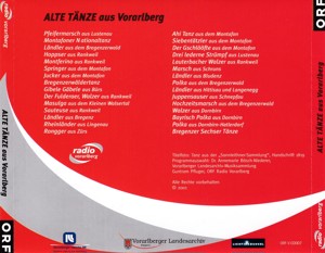 Alte Tänze aus Vorarlberg (ORF Radio Vorarlberg, Landesarchiv) CD von 2001 Bild 2