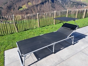 Aluminium-Sonnenliege Liegestuhl + passende Polsterauflagen, schwarz anthrazit   5 Stück   NEUWERTIG Bild 5