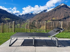 Aluminium-Sonnenliege Liegestuhl + passende Polsterauflagen, schwarz anthrazit   5 Stück   NEUWERTIG Bild 1