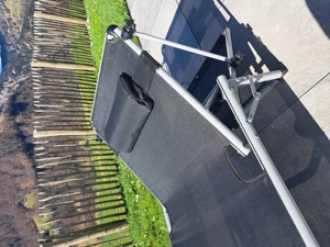 Aluminium-Sonnenliege Liegestuhl + passende Polsterauflagen, schwarz anthrazit   5 Stück   NEUWERTIG Bild 2
