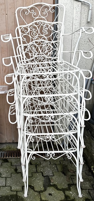 5 Retro Gartenstühle Metall Sessel Bild 2