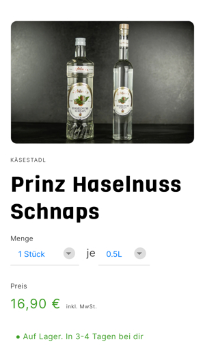 Prinz Haselnuss Schnaps 40% 0,5l