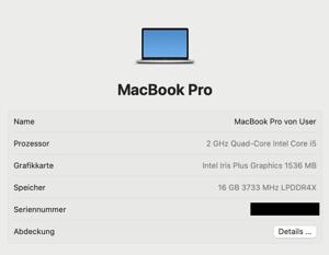Macbook Pro 13 Zoll | 16 GB DDR3 | 1 TB SSD | Touchbar | A2251 Bild 5