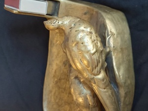 Jugendstil Wiener Bronze Messing Aschenbecher Raucherset  Bild 1