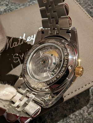 Uhr Armbanduhr Mathey Tissot Automatik - steel gold - 44 hrs Bild 8