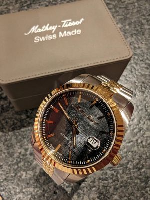 Uhr Armbanduhr Mathey Tissot Automatik - steel gold - 44 hrs Bild 6