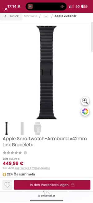 Edelstahl Space Black Armband Original Apple 42 44mm Bild 1