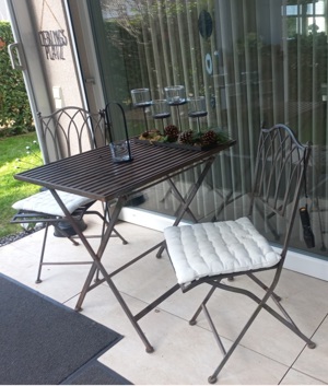 Gartenmöbel - Terasse -  Balkon 3teilig aus Stahl Bild 1