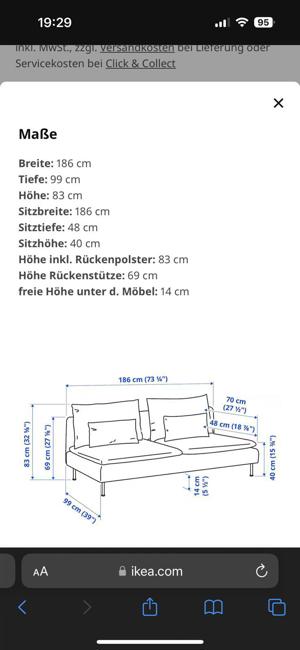Ikea Couch Söderhamn dunkelgrau Bild 3