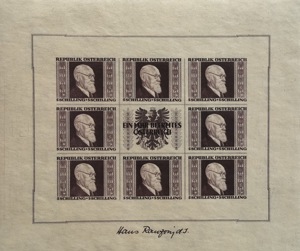 Briefmarken Österreich Rennerblock mit Attest Bild 4