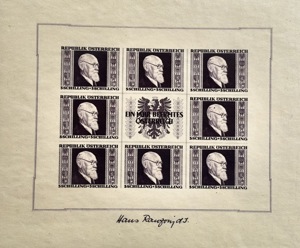 Briefmarken Österreich 1946 Rennerblock Bild 3