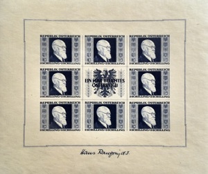Briefmarken Österreich Rennerblock mit Attest Bild 2