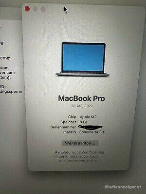 Macbook Pro M2 13 Zoll 256 GB, wie Neu!!! Bild 5