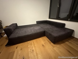 Couch   Sofa dunkelgrau Veloursleder Bild 3