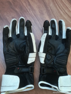 Vanucci Damen-Leder-Textil-Handschuhe, schwarz-weiß, Gr.M 08 Bild 2