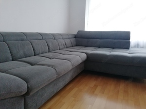 Couch Sitzgruppe grau Textil