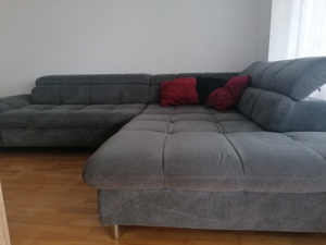 Couch Sitzgruppe grau Textil Bild 2