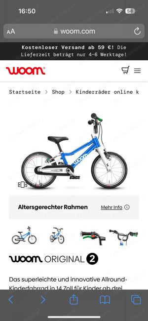 Woom 2 Kinderfahrrad