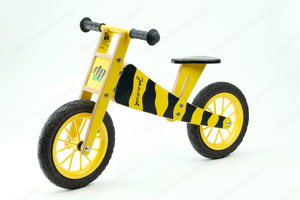 Laufrad aus Holz, gelb-schwarz, Janosch-Tigerente Bild 3