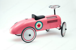 Retro Roller, pink-rosa Laufauto im Retrostil aus Metall Bild 3