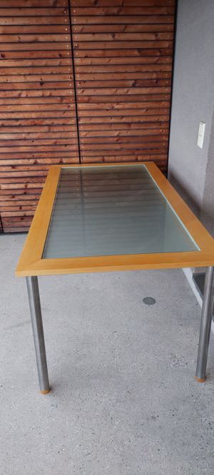 Esstisch mit Einlegeglas Bild 1