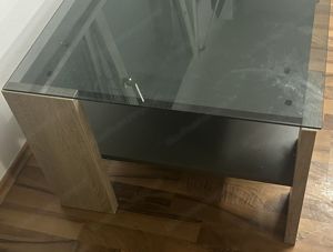 Couch Tisch Glas ca. 45x65x110cm schwarz Bild 1