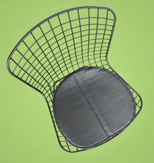 2 Stühle (wire chairs) Stahl schwarz mit Sitzkissen Bild 3