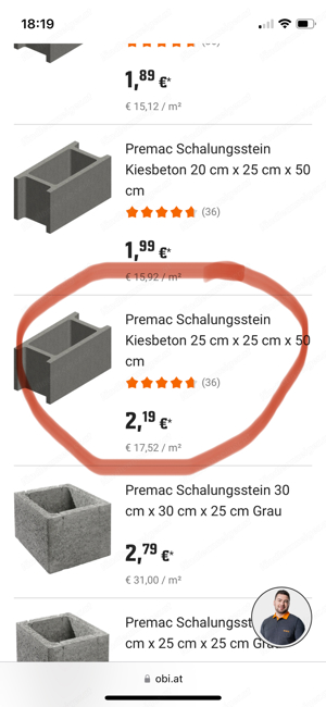 6x Schalungssteine Kiesbeton