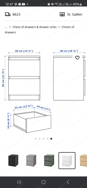IKEA Malm Komode 40x55 cm inkl. Glasplatte zum Verschenken! Bild 2