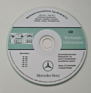Mercedes 108 109 110 Heckflosse 111 113 SL Pagode Reparatur CD Service WIS + USB Werkstatthandbuch Bild 7