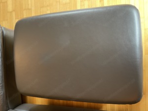 Couch, Leder, Schwarz, Ecksofa inkl. Hocker, abnehmbare Lehne Bild 8