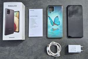 Smartphone Samsung Galaxy A12 128GB Dual-Sim schwarz offen für alle Netze + Handyhülle + Schutzfolie Bild 4