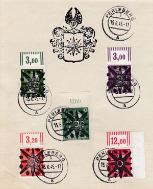 Briefmarken D Lokalausgaben mit Aufdruck Perleberg mit Sonderstempel