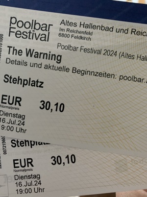 The Warning Poolbar Festival 16.Juli 2024