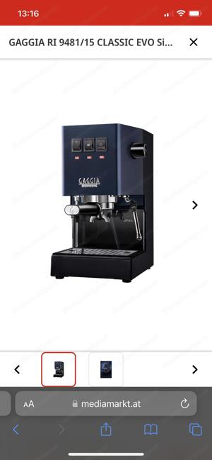 Gaggia Siebträgermaschine classic blue