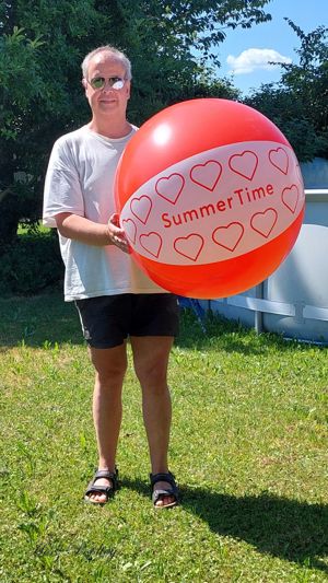 NEU aufblasbarer XL Wasserball Summer Time 100 cm