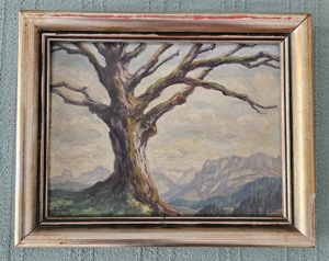Kleines Bild mit Baum  von Ely L. zu verkaufen