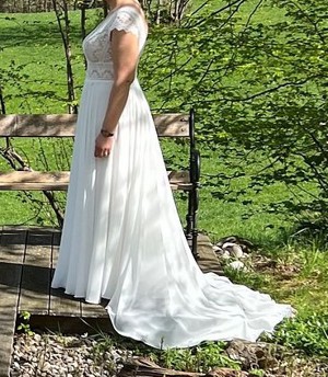 Brautkleid Boho Vintage, A-Linie Bild 2