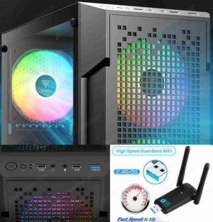 Gaming-PC (Ryzen 5 3600, 256GB M2 SSD, 1TB HDD, 16 GB Ram, GTX1070 8GB, WLan) - TOP Bild 2